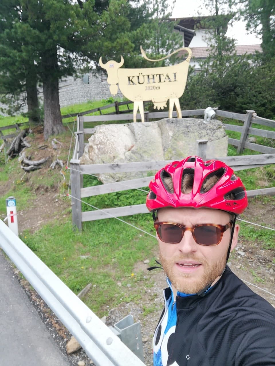 Selfie am Ortsschild Kühtai