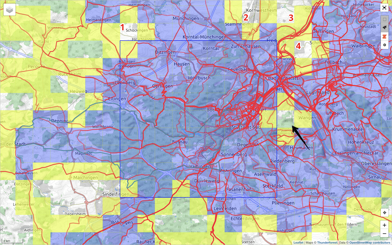 Screenshot Veloviewer Karte